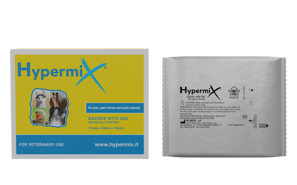 Hypermix opatrunki pokryte żelem 15 szt. 10×10 cm. Pakowane oddzielnie