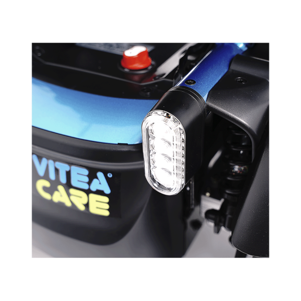 Wózek elektryczny z odchylanym oparciem pleców i regulacją kąta nachylenia i szerokości siedziska (Star Blu)